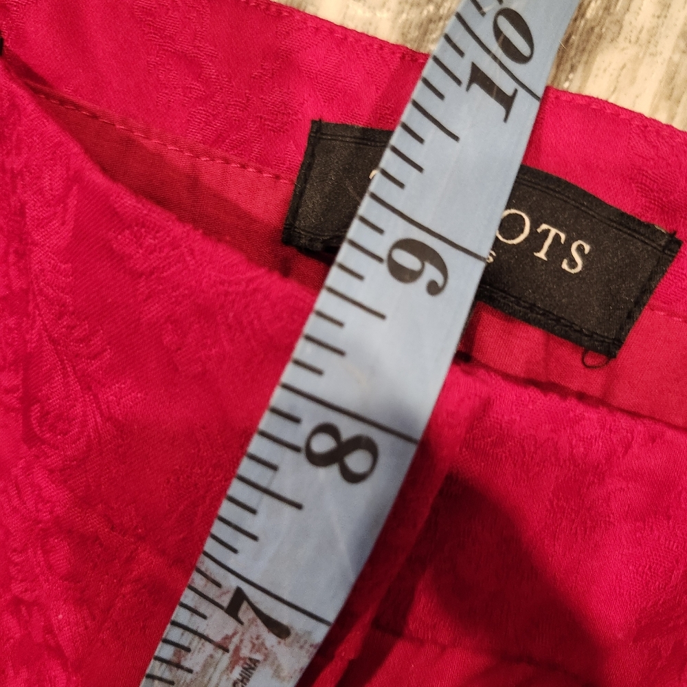 Talbots Petites Signature Red Jacquard Ankle Pants – Size 4P NEW - Picture 9 of 11